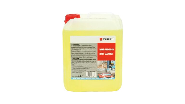 Werkstattreiniger BMF, gelbe Flüssigkeit im transparenten Kanister